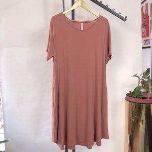 Soft t shirt dress mauve color w/ pockets size 2x